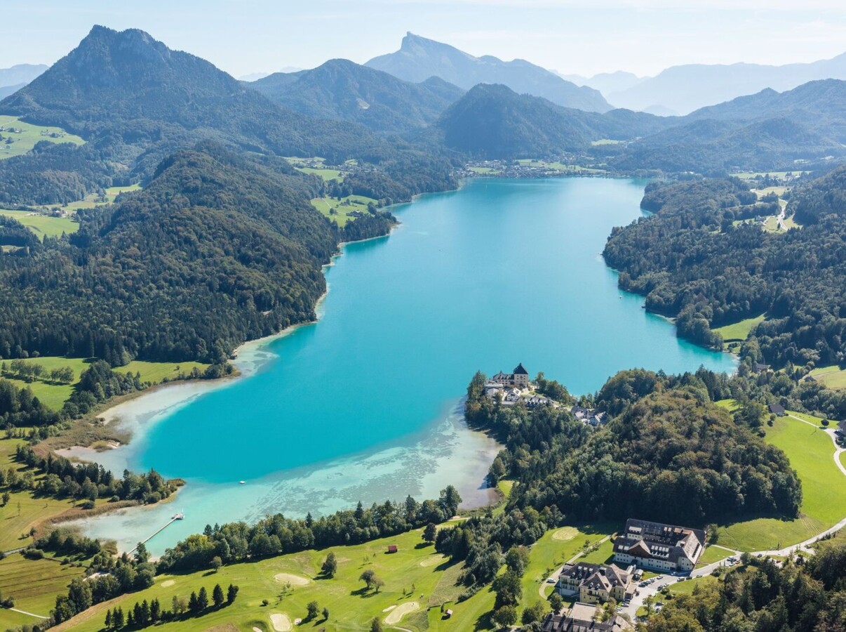Aerial view of Fuschlsee.